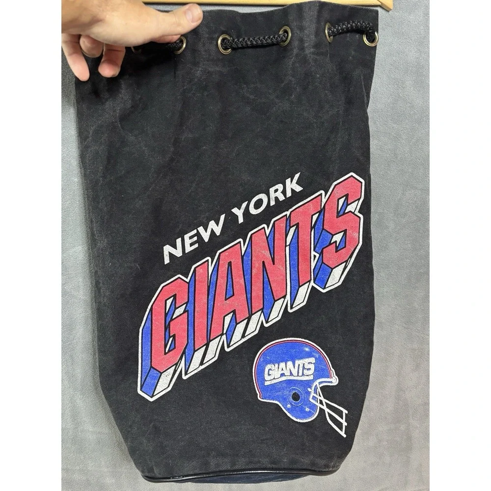 Vintage 90s NFL New York Giants Jean Backpack Rucksack Sling Bag Black